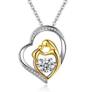 “Mother’s Love” Simulated Diamonds 1 carat Necklace 18k Gold Plated
